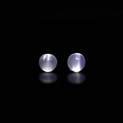 ◇ペアセット◇ムーンストーンキャッツアイ インド産 2.01ct(2pcs合計) [250430316]6.1x6.1mm前後