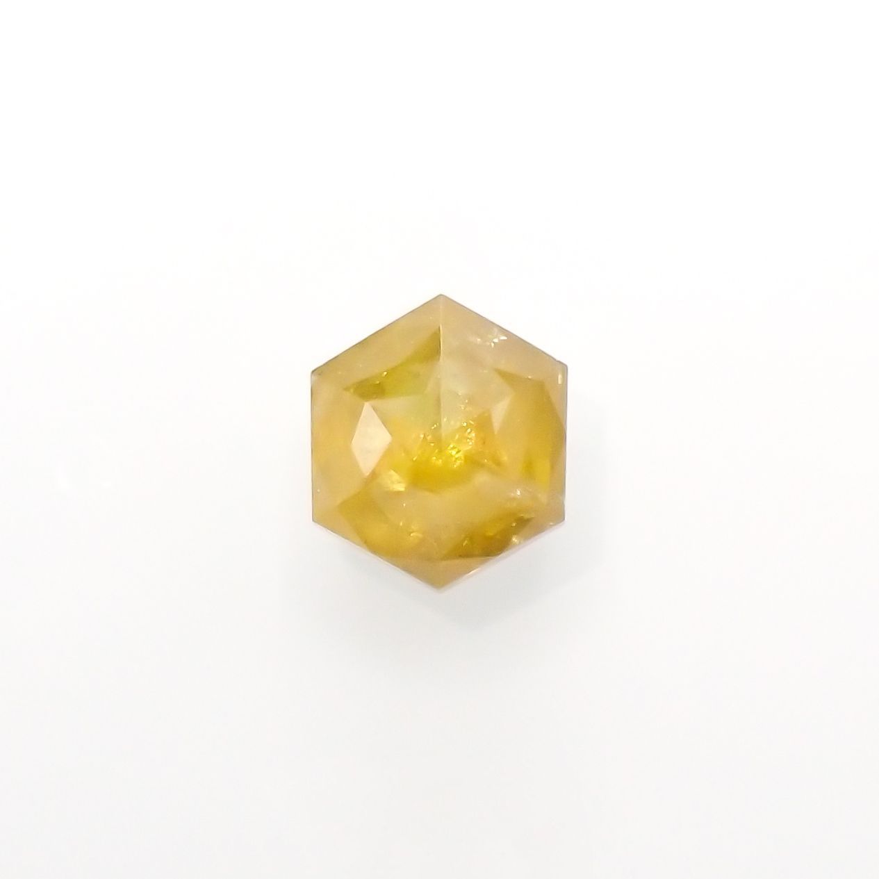 ◇ヘキサゴンアンティークカット◇イエローダイヤモンド 南アフリカ産 ルース 0.28ct[210813115]3.4×3.4mm前後