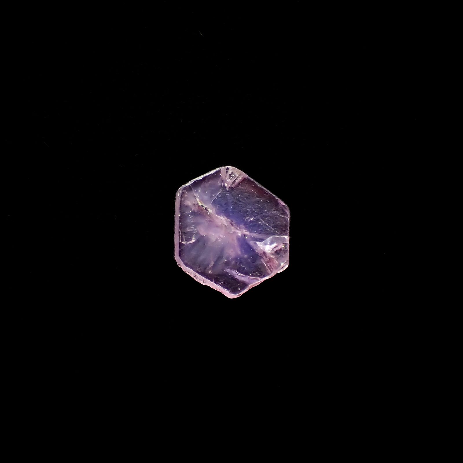 トラピッチェピンクサファイア 原石スライス パキスタン・カシミール地方産 0.72ct[240627855]6.8x6.5mm前後
