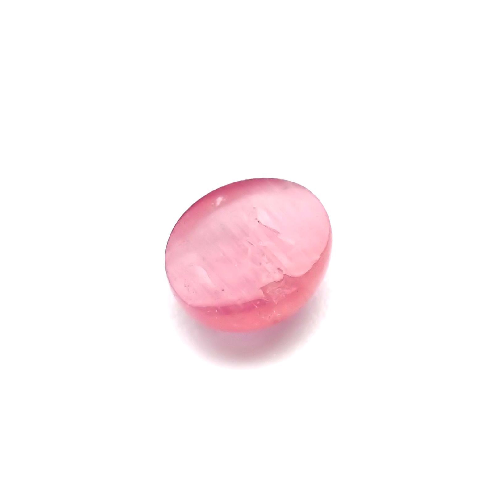 ペツォッタイトキャッツアイ(ラズベリル)(宝石名ペツォッタイト・キャッツアイ) マダガスカル産 0.497ct ソ付(彩珠)[210811974]5.1×4.3mm前後
