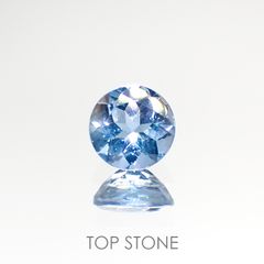 アクアマリン サンタマリアカラー(宝石名アクアマリン) モザンビーク産 0.42ct 識別済[210912599]4.8×4.8mm前後
