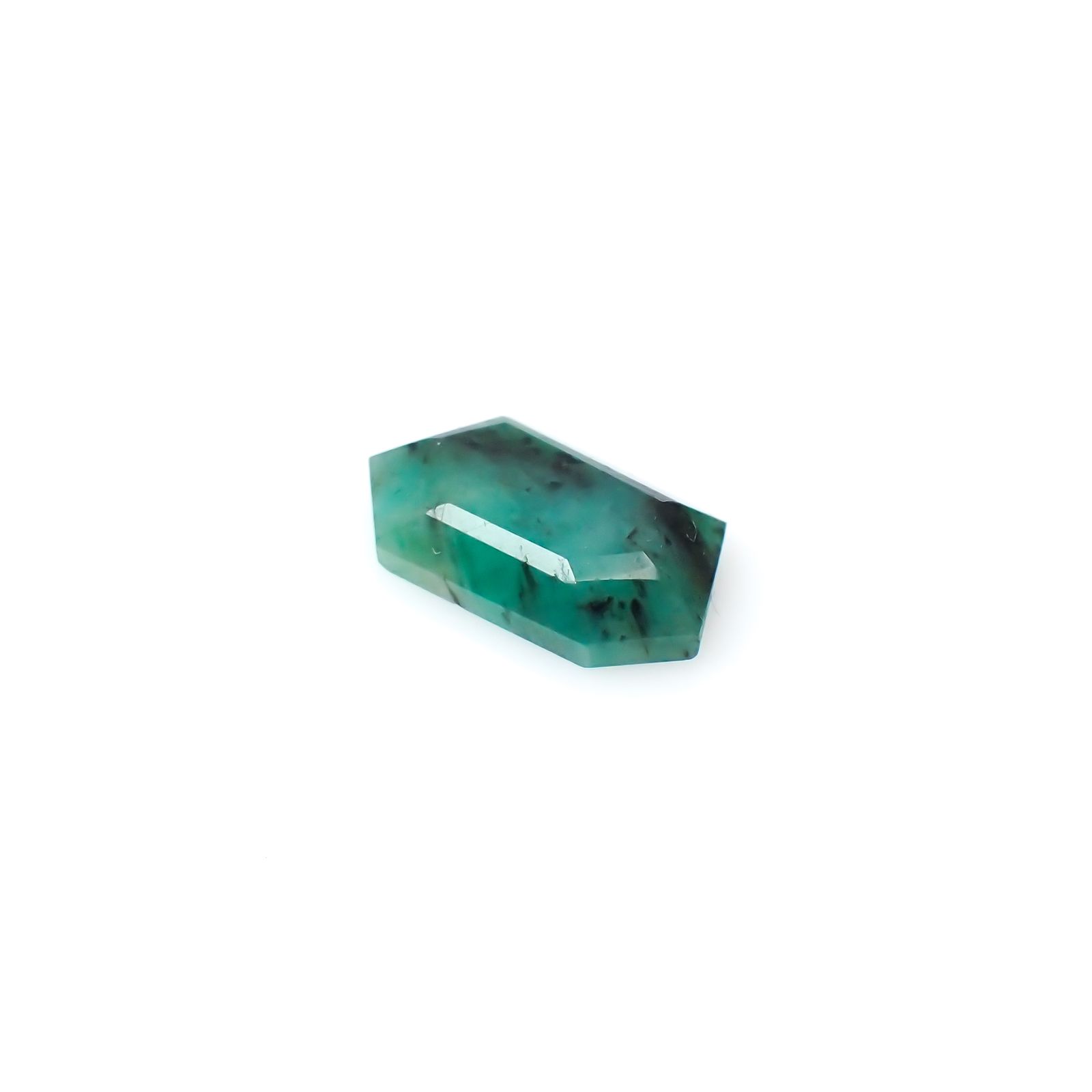 ◇カスタム・ヘキサゴンカット◇エメラルド ブラジル産 3.10ct[240326477]13.9x7.9mm前後