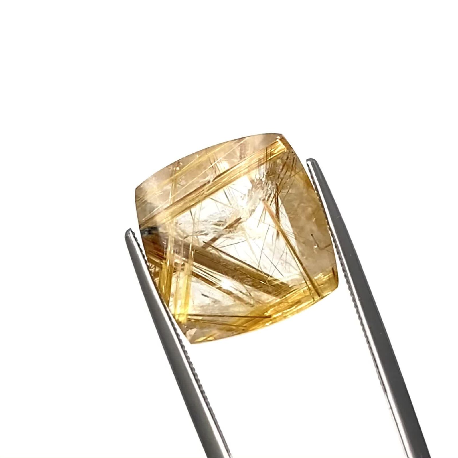 太陽ルチルクォーツ ブラジル産 10.88ct[240427310]15.3x14.6mm前後 