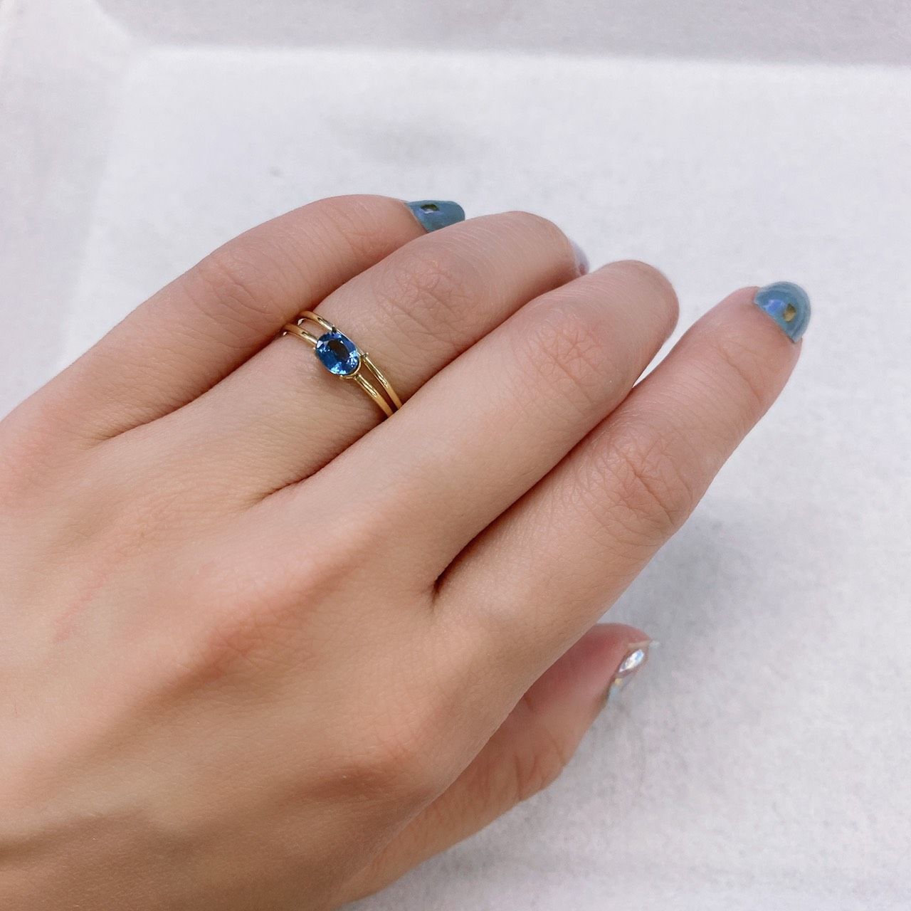 オーシャンブルーカイヤナイト(宝石名カイヤナイト) インド・オリッサ州産 0.40ct 識別済[210812357]5×4mm前後