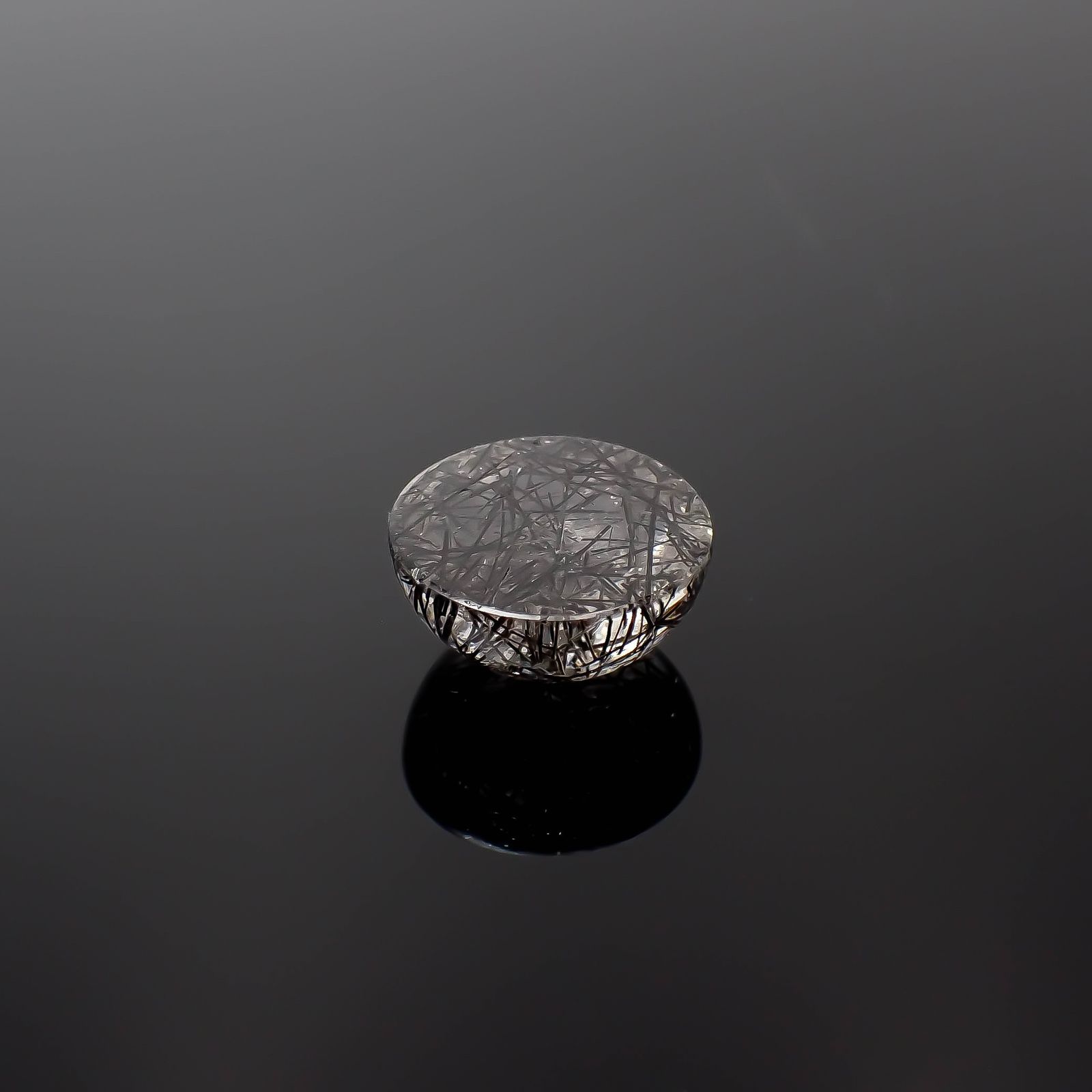 ブラックトルマリンインクォーツ ブラジル産 17.26ct[240427061]17x17mm前後