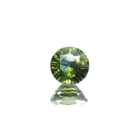 グリーンジルコン(宝石名ジルコン)スリランカ/カンボジア産 1.13ct 識別済[220114899]5.9x5.8mm前後