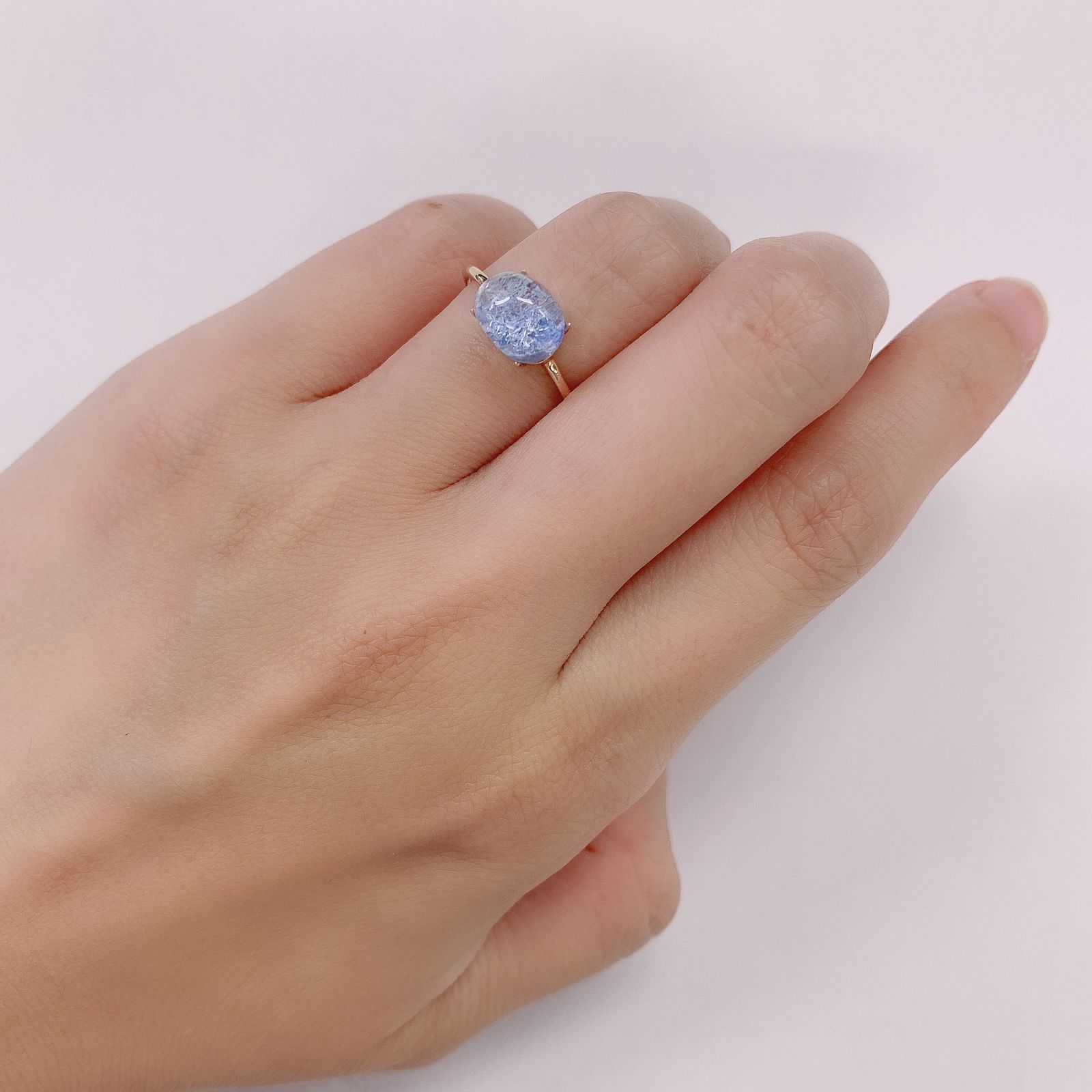 デュモルチェライトインクォーツ ブラジル産 ルース 2ct[210913187]8.4×6.8mm前後