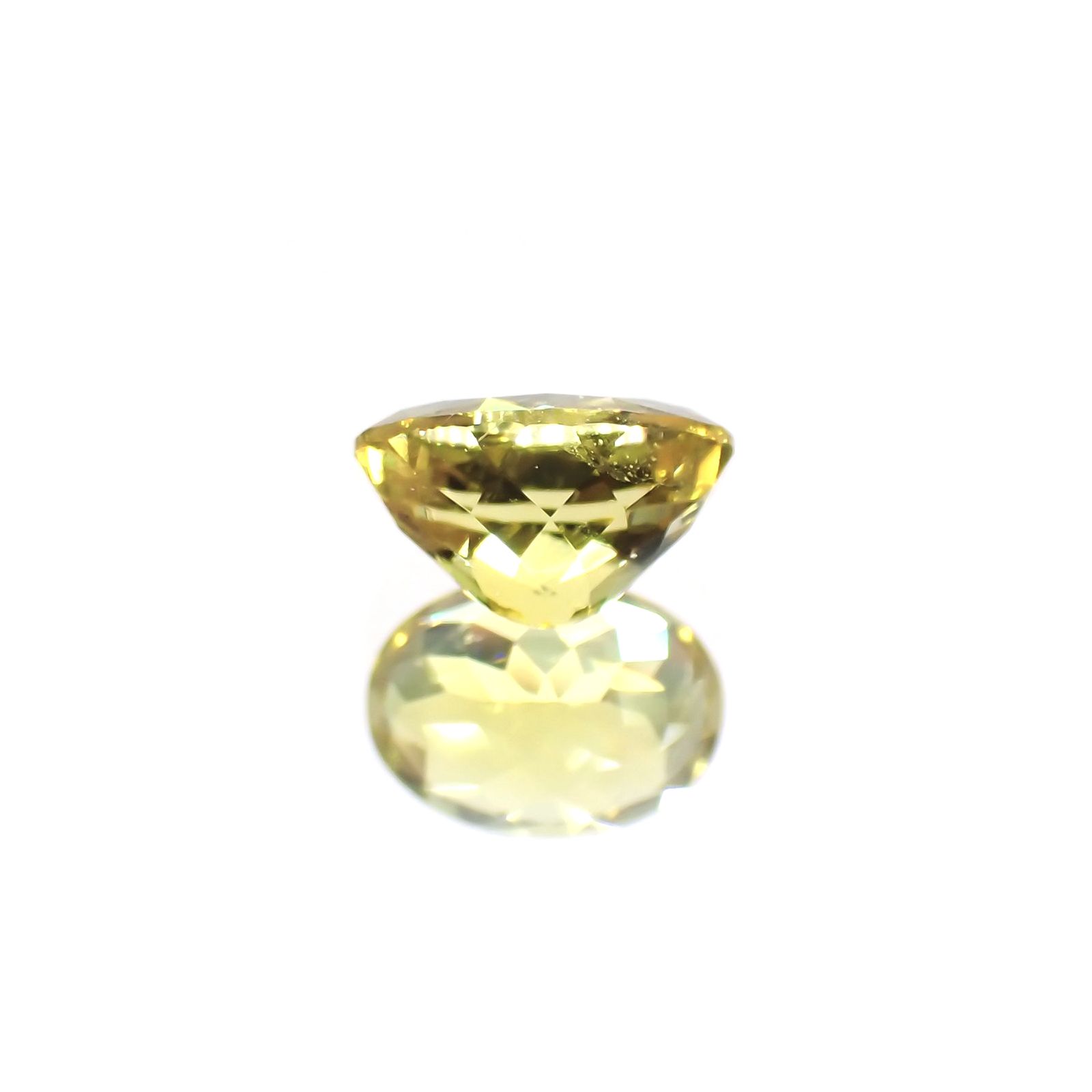 カナリートルマリン(宝石名イエロー・トルマリン)ザンビア・カナリー鉱山産 1.217ct ソ付(彩珠)[250522202]7.7x5.5mm前後