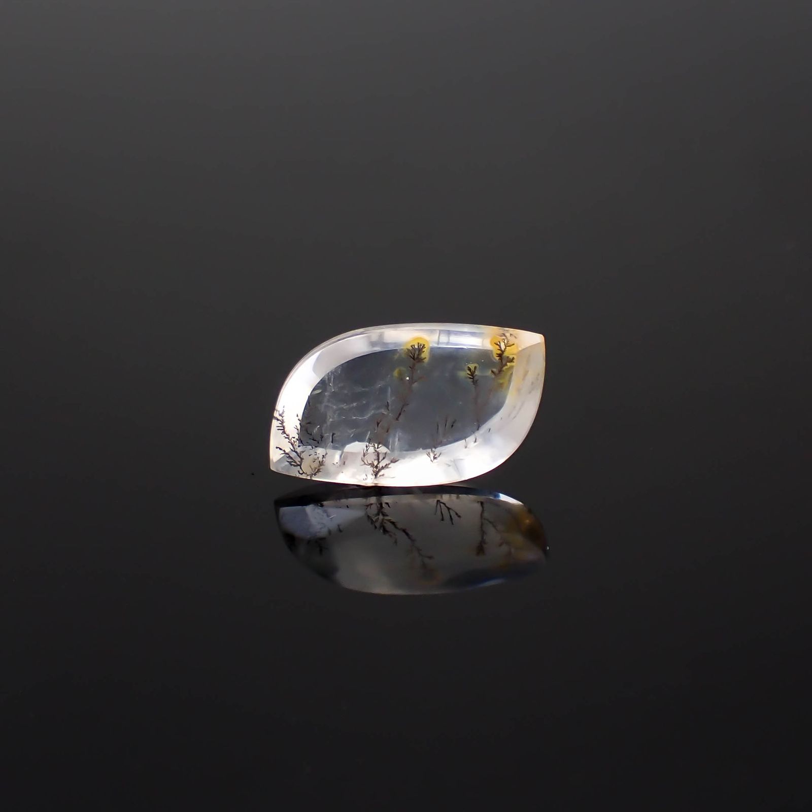 ◇フリーフォーム◇デンドリチッククォーツ ブラジル産 3.74ct [250330086]14.6x8.6mm前後