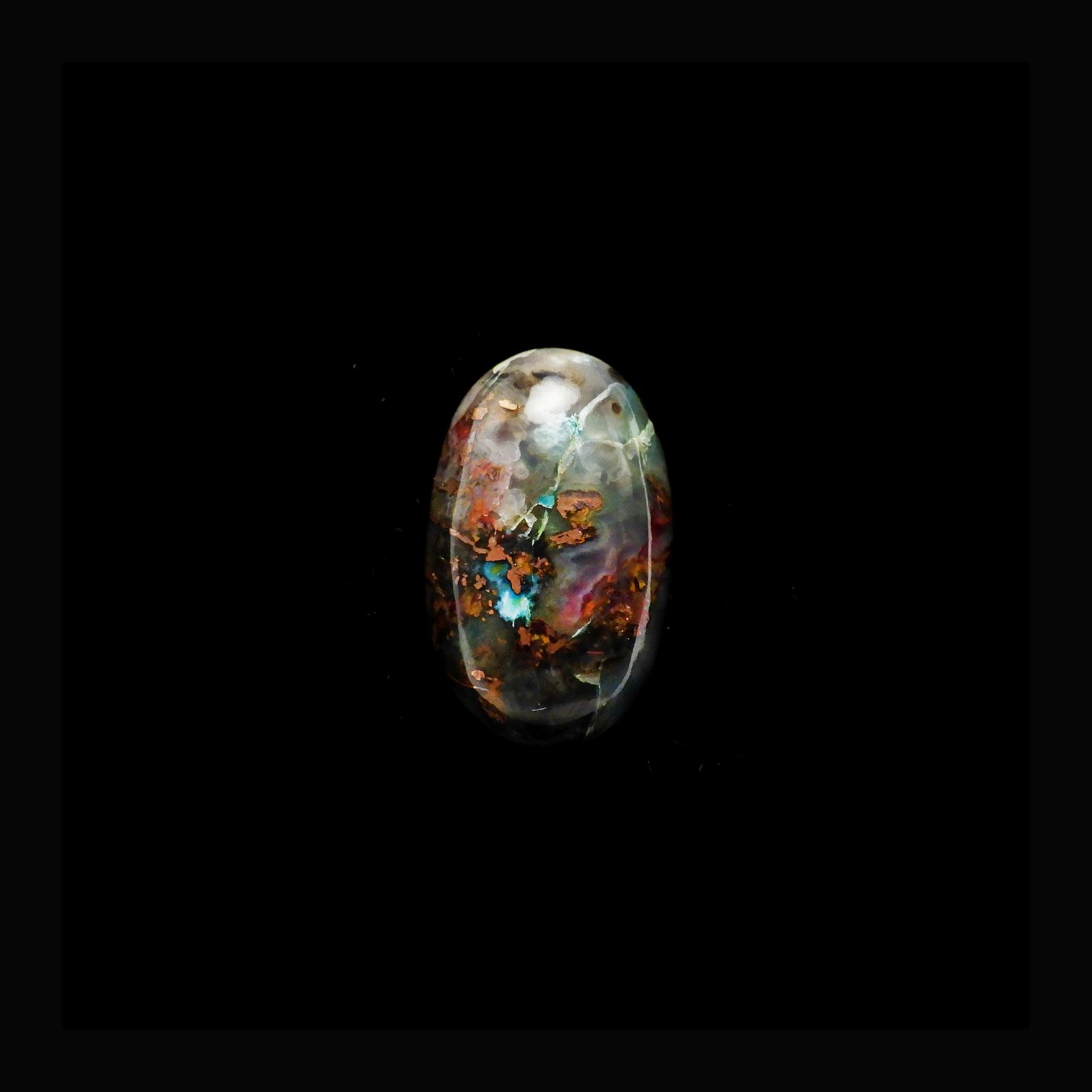 コッパークリソコラインカルセドニー インドネシア産 18.65ct[240125553]21.7x13.3mm前後