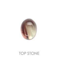 バイカラーアンデシン(宝石名アンデシン)チベット産 2.28ct 識別済[220114681]9.1x7.1mm前後