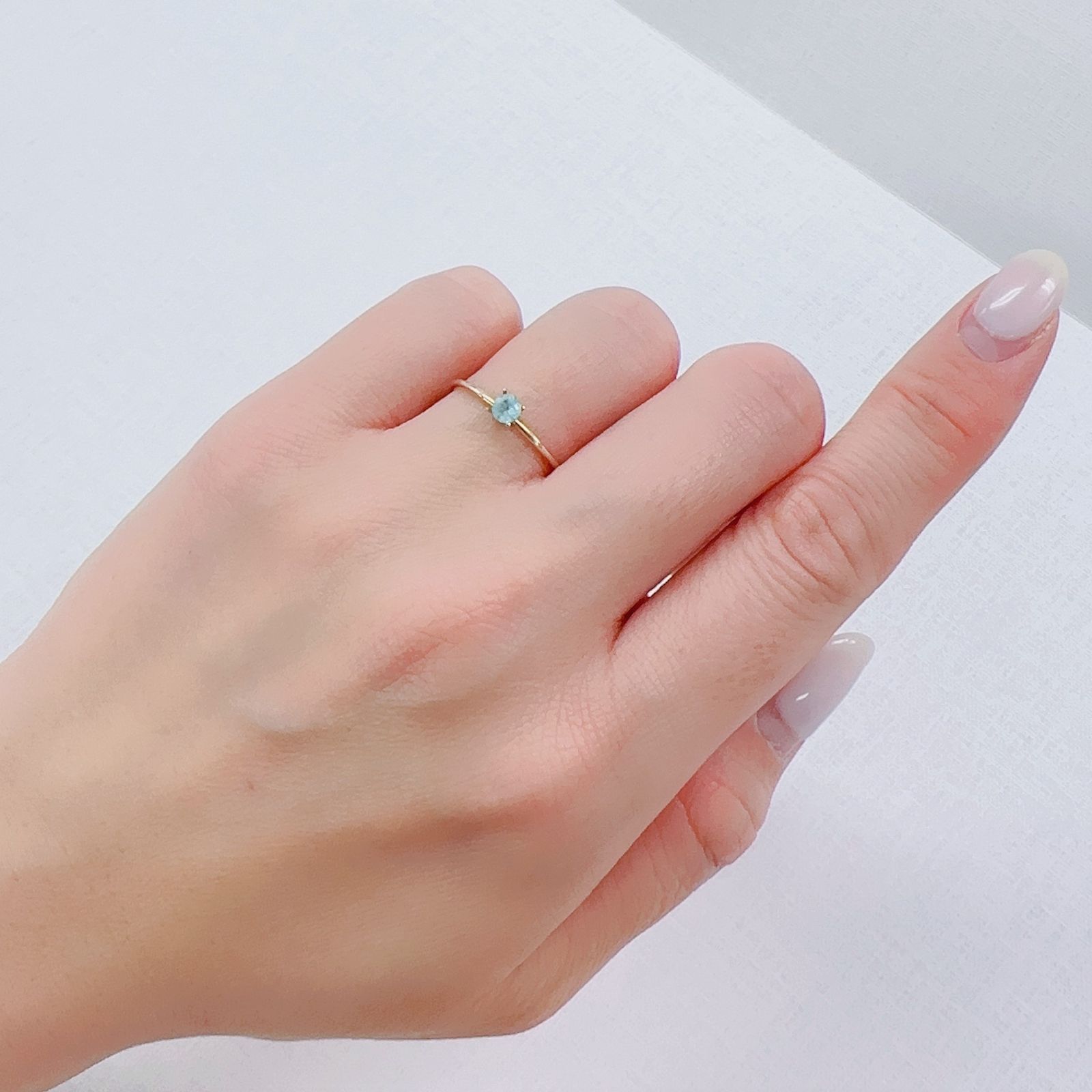 パライバトルマリン(宝石名トルマリン/別名パライバ・トルマリン)モザンビーク産 0.16ct 識別済[230220379]3.4x3.4mm前後