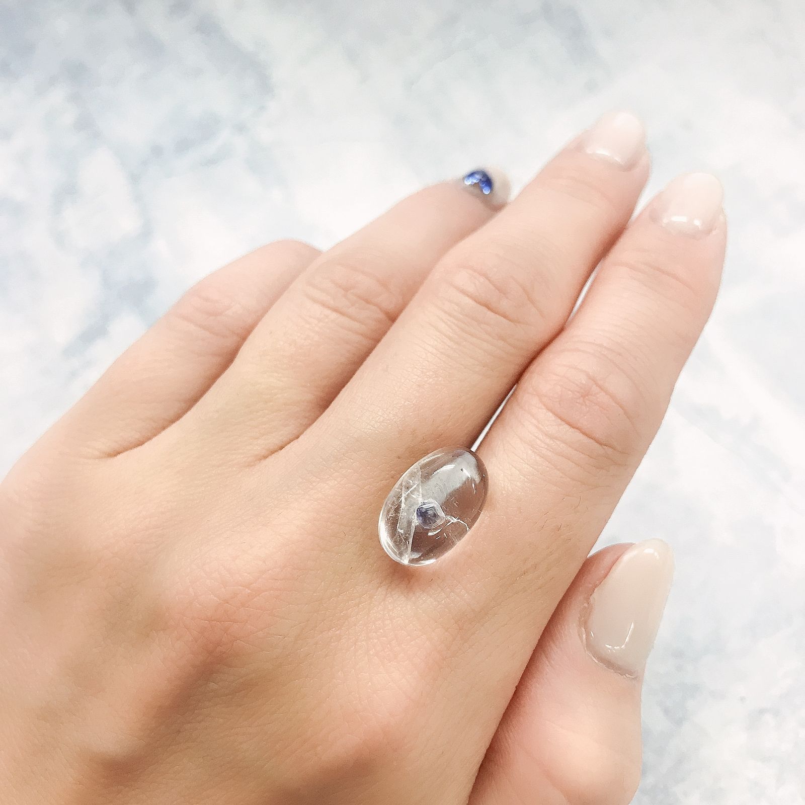 フローライトインクォーツ マダガスカル産 8.63ct[220415663]14.9x9.5mm前後