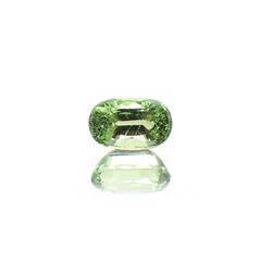 ミントガーネット(宝石名グリーン グロッシュラー・ガーネット) タンザニア産 1.026ct ソ付(彩珠)[210711928]6.8×4.3mm前後