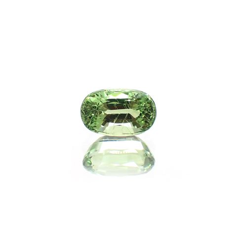 ミントガーネット(宝石名グリーン グロッシュラー・ガーネット) タンザニア産 1.026ct ソ付(彩珠)[210711928]6.8×4.3mm前後