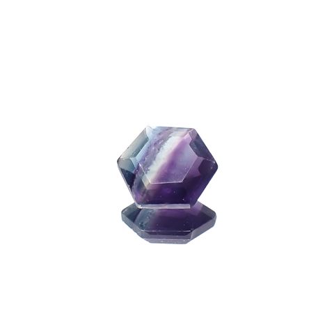 ◇ヘキサゴンカット◇パーティカラーフローライト フルオレッセンス 中国産 2.67ct[240628190]8.5x8.4mm前後