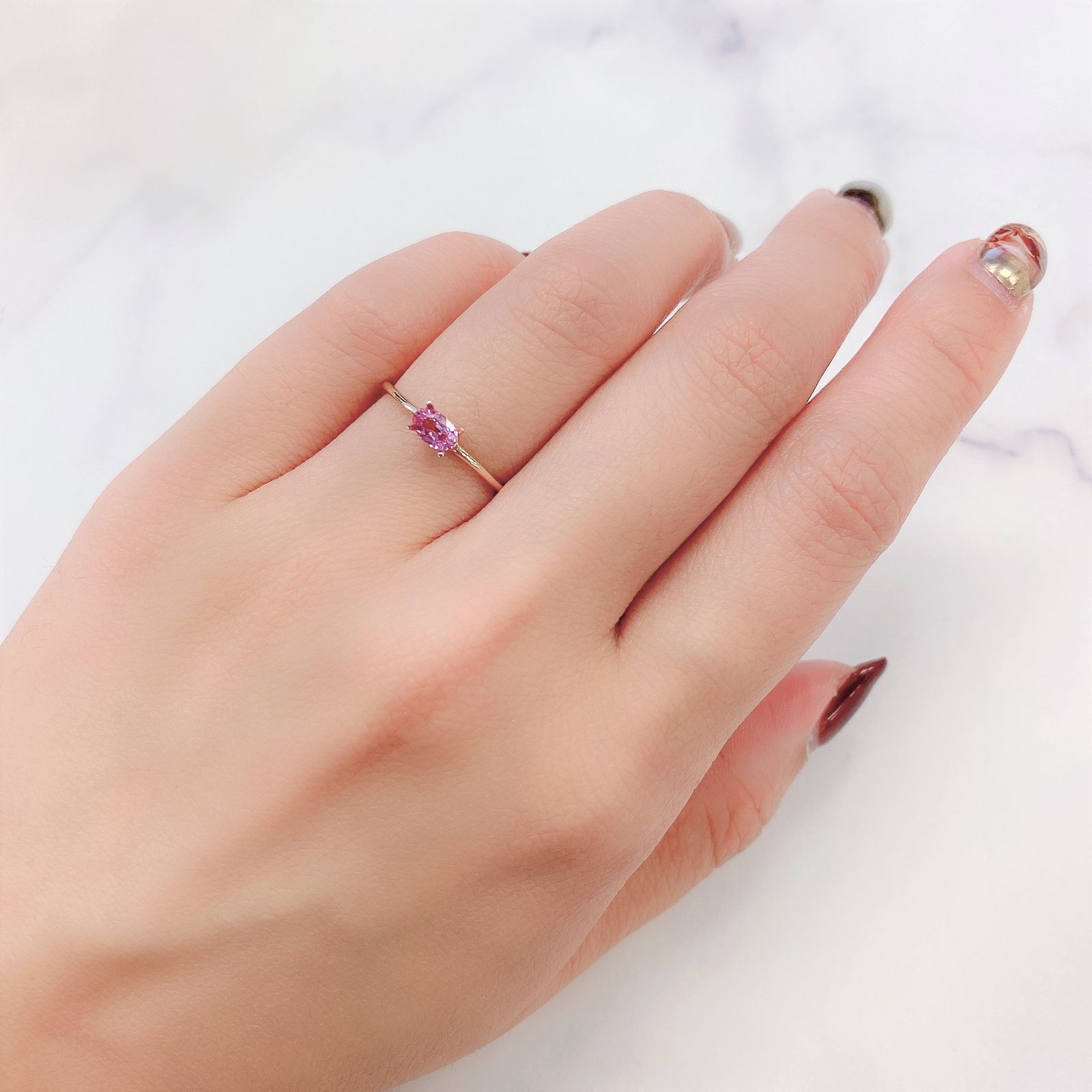 パパラチャサファイア(宝石名サファイア/別名パパラチャ・サファイア) スリランカ産 0.323ct ソ付(DGL)[20107256]4.9×3.2mm前後