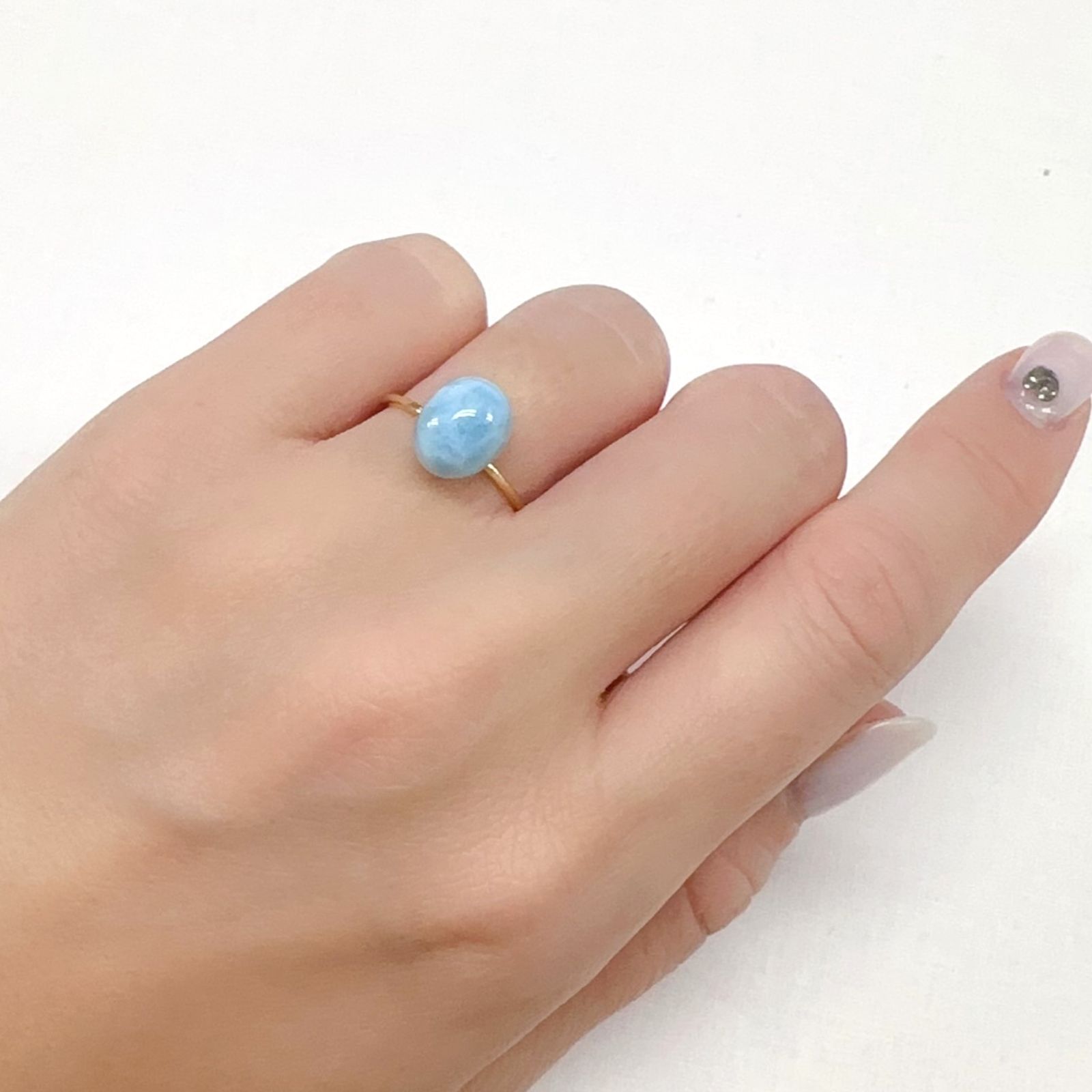 ラリマー(宝石名ブルー・ペクトライト)ドミニカ共和国産 3.20ct 識別済[231225264]10.1x8.1mm前後