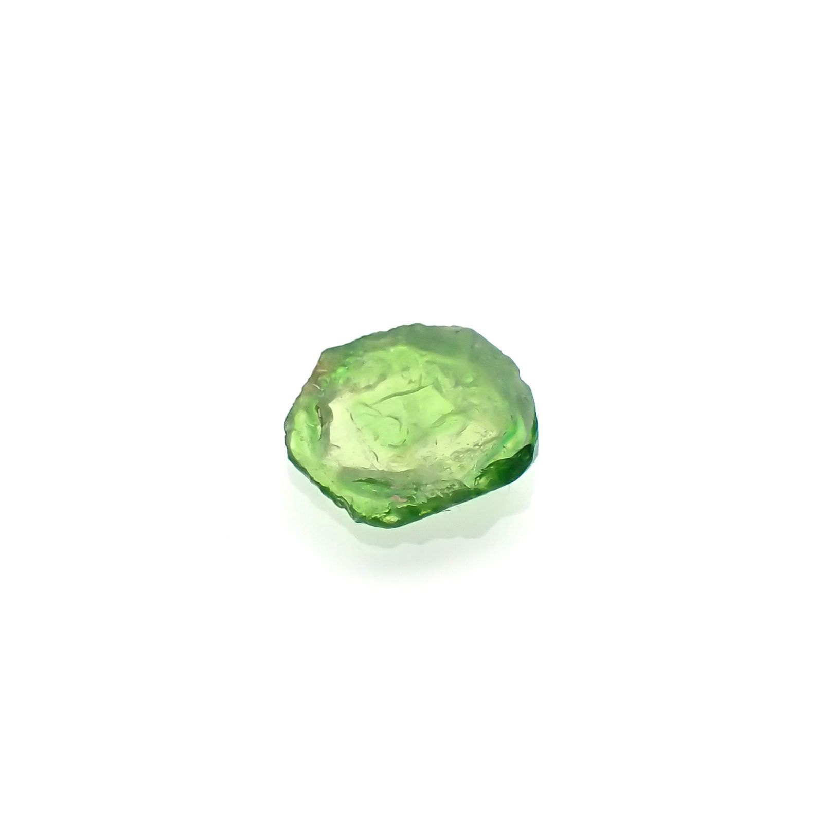 デマントイドガーネット 原石スライス(宝石名デマントイド・ガーネット) 0.25ct 識別済[210912781]5.1×4.8mm前後