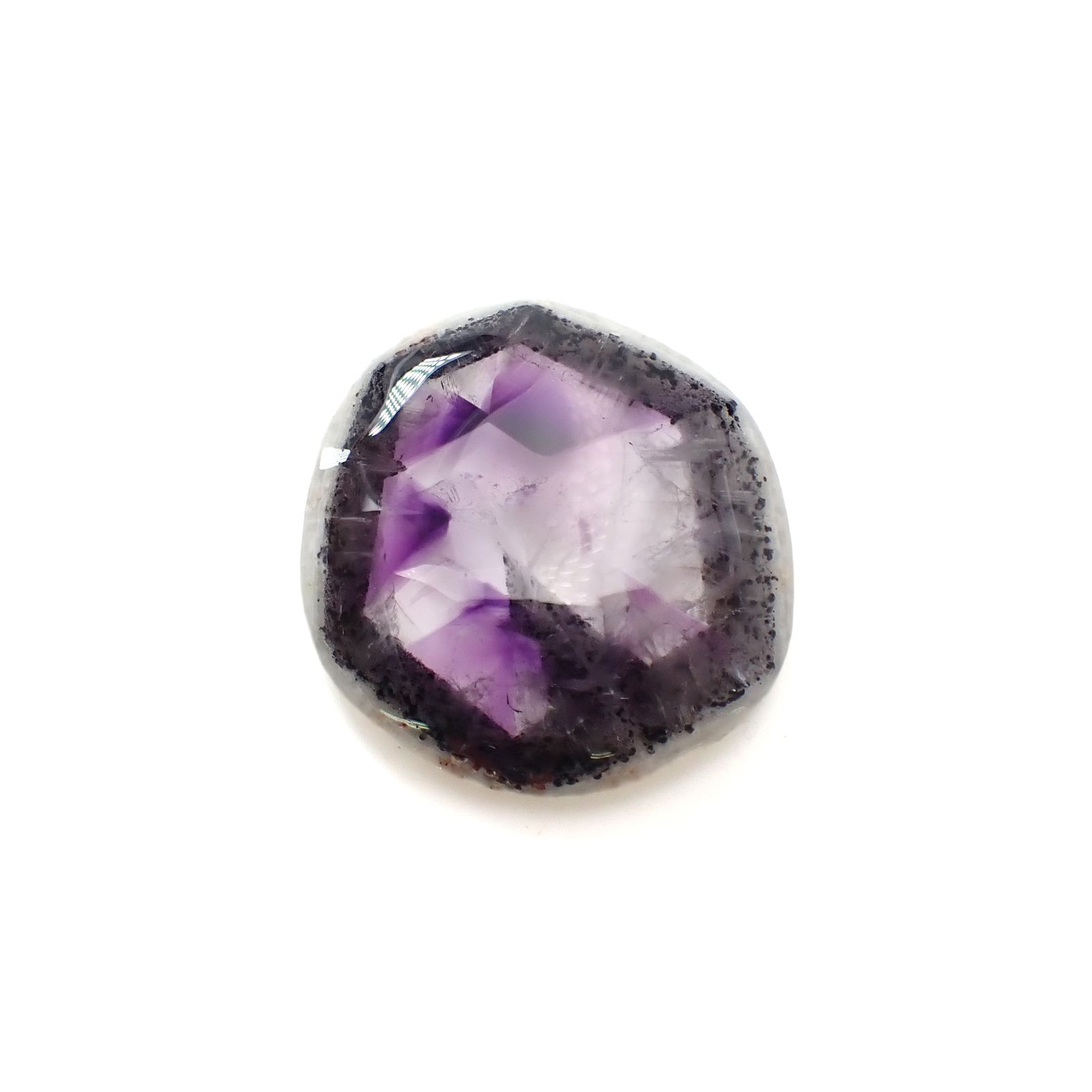 ◇フリーフォーム◇トラピッチェアメジスト 母岩付き ブラジル産 52.51ct [250730683]33.6x31.8mm前後