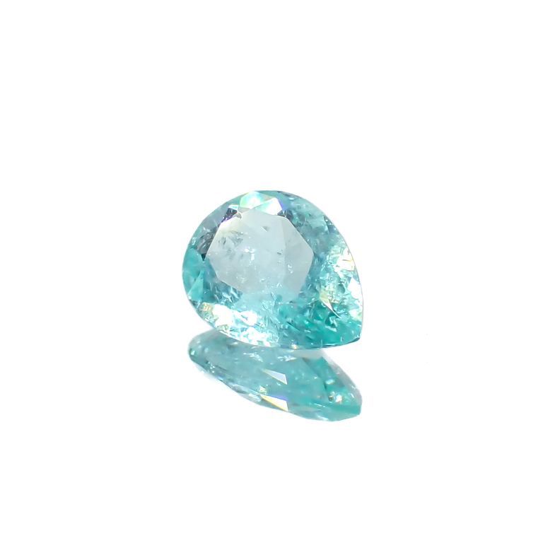 パライバトルマリン(宝石名トルマリン/別名パライバ・トルマリン)ブラジル・キントス鉱山産 0.514ct ソ付(宝貴協)[221018832]6.8x5mm前後