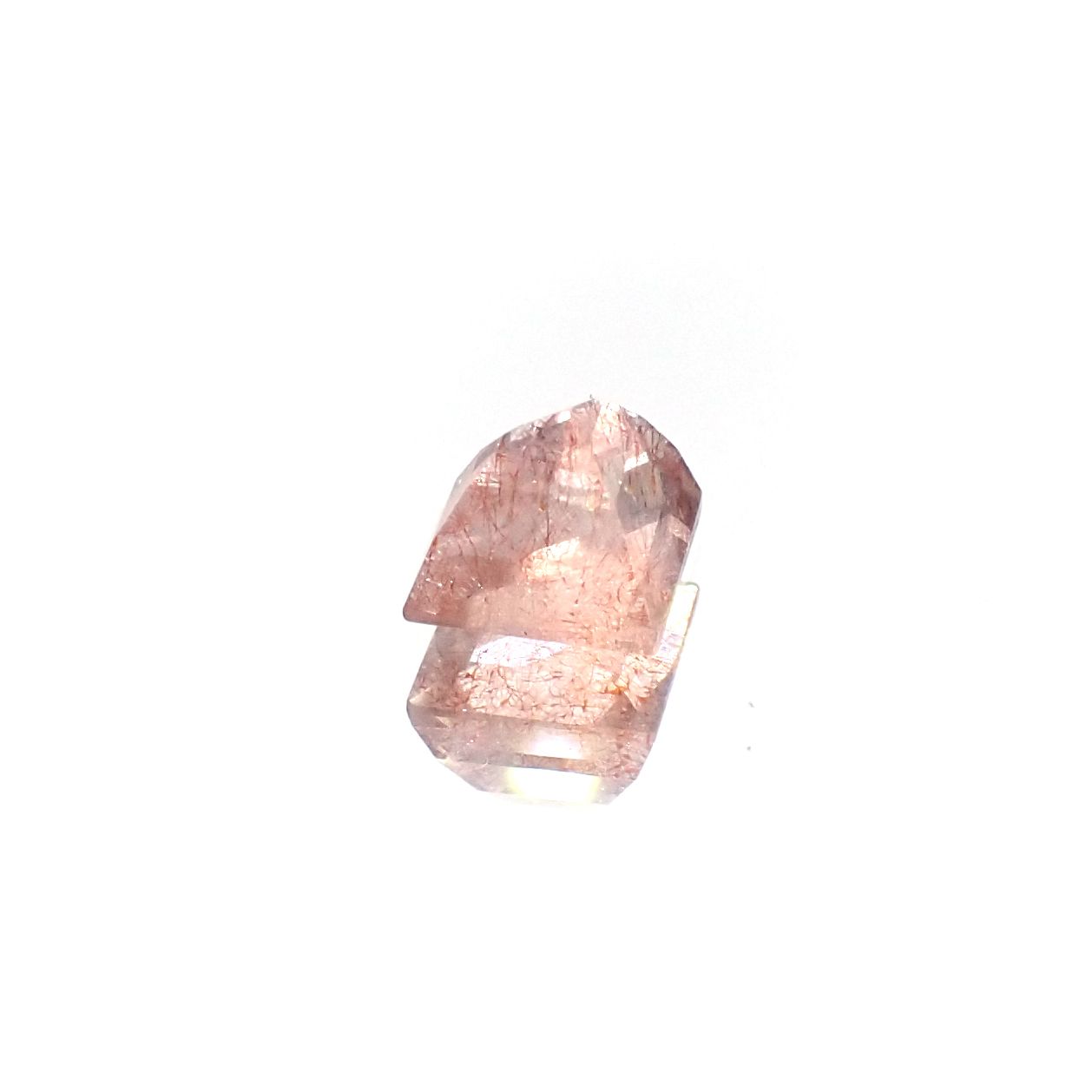 ◇カスタム・ペンタゴンカット◇ストロベリークォーツ カザフスタン産 0.64ct[240125492]7.1x5.3mm前後