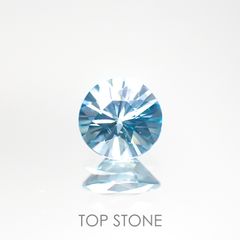 ブルージルコン(宝石名ジルコン) カンボジア産 0.92ct 識別済[211013443]5.8×5.7mm前後