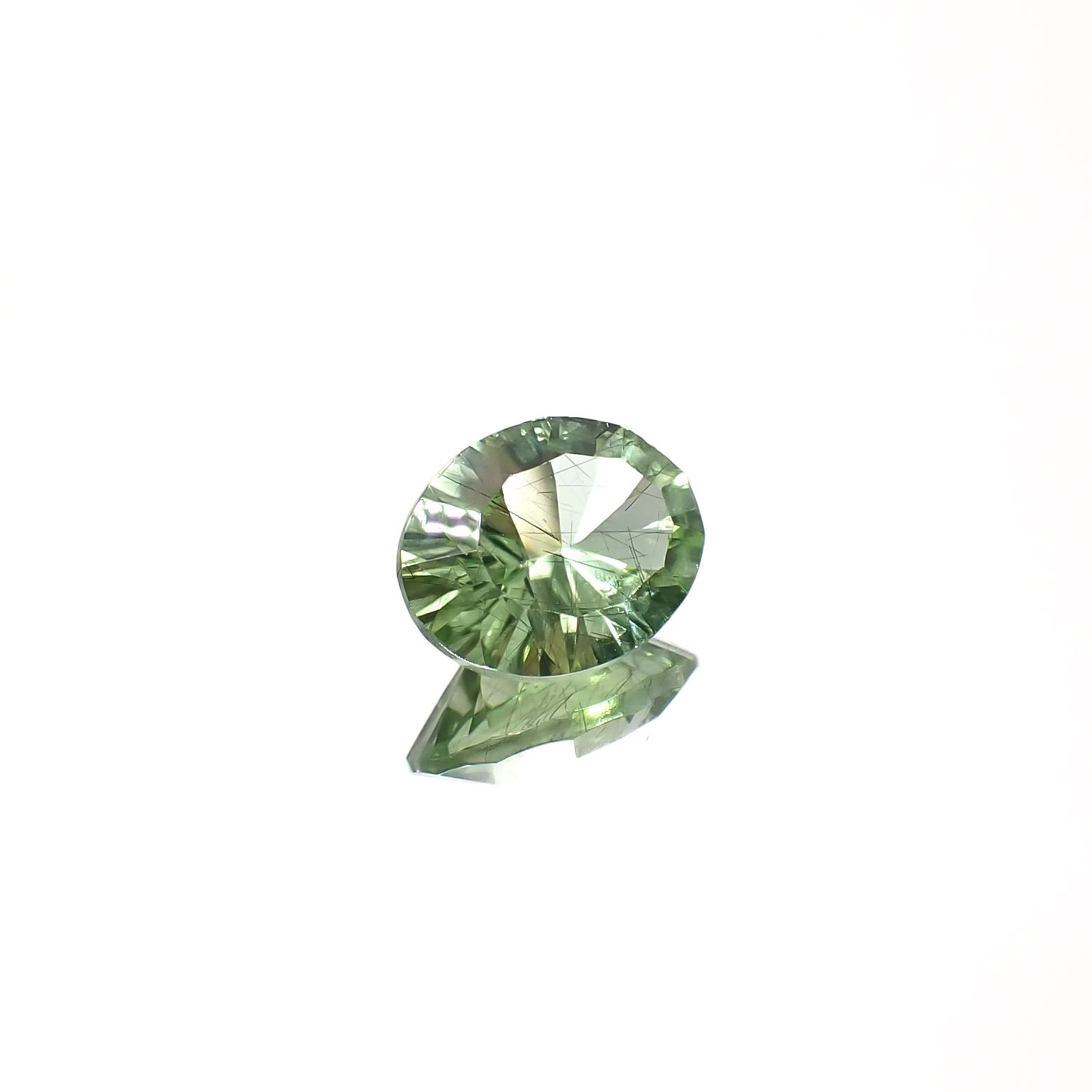 ◇コンケーブカット◇ルドウィジャイトインペリドット パキスタン産 1.72ct[240628418]8.9x6.9mm前後
