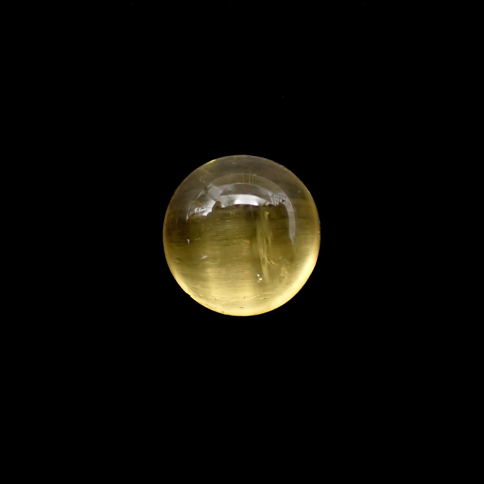 イエローベリルキャッツアイ(宝石名イエロー・ベリル キャッツアイ)ブラジル産 2.99ct 識別済[220917880]9x8.9mm前後