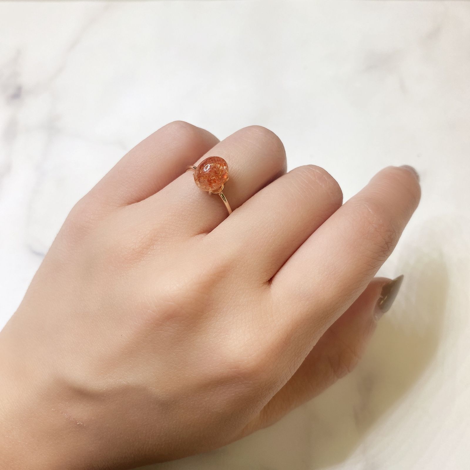 イリュージョンサンストーン(宝石名フェルドスパー) タンザニア産 2.69ct 識別済[211013343]9.1×7.3mm前後