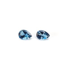 ◇ペアセット◇ロンドンブルートパーズ ブラジル産 1.65ct(2pcs合計) / 6.9-7.0x4.9-5.0mm前後 [251031330]