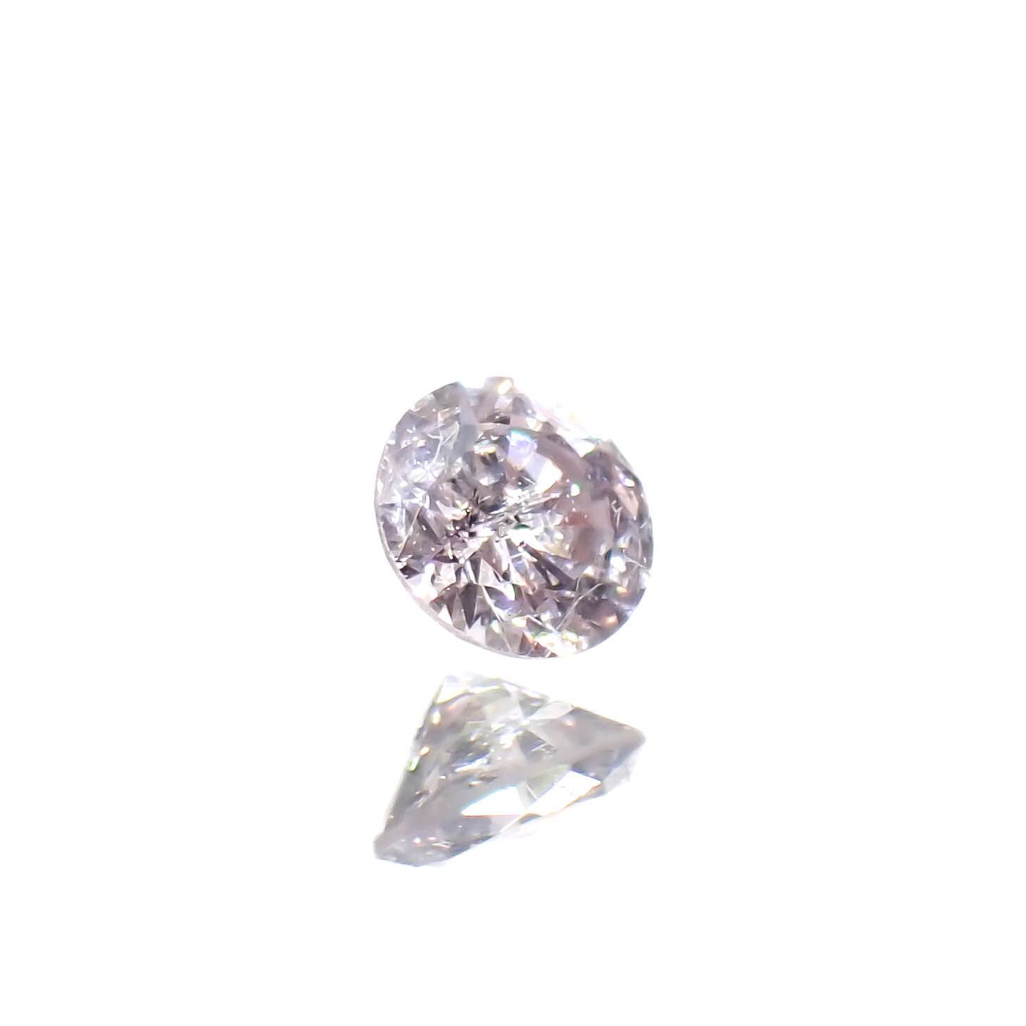 ピンクダイヤモンド(宝石名ダイアモンド I-1/VERY LIGHT PINK PURPLE) 0.060ct ソ付(CGL)[230120144]2.52x2.55mm前後