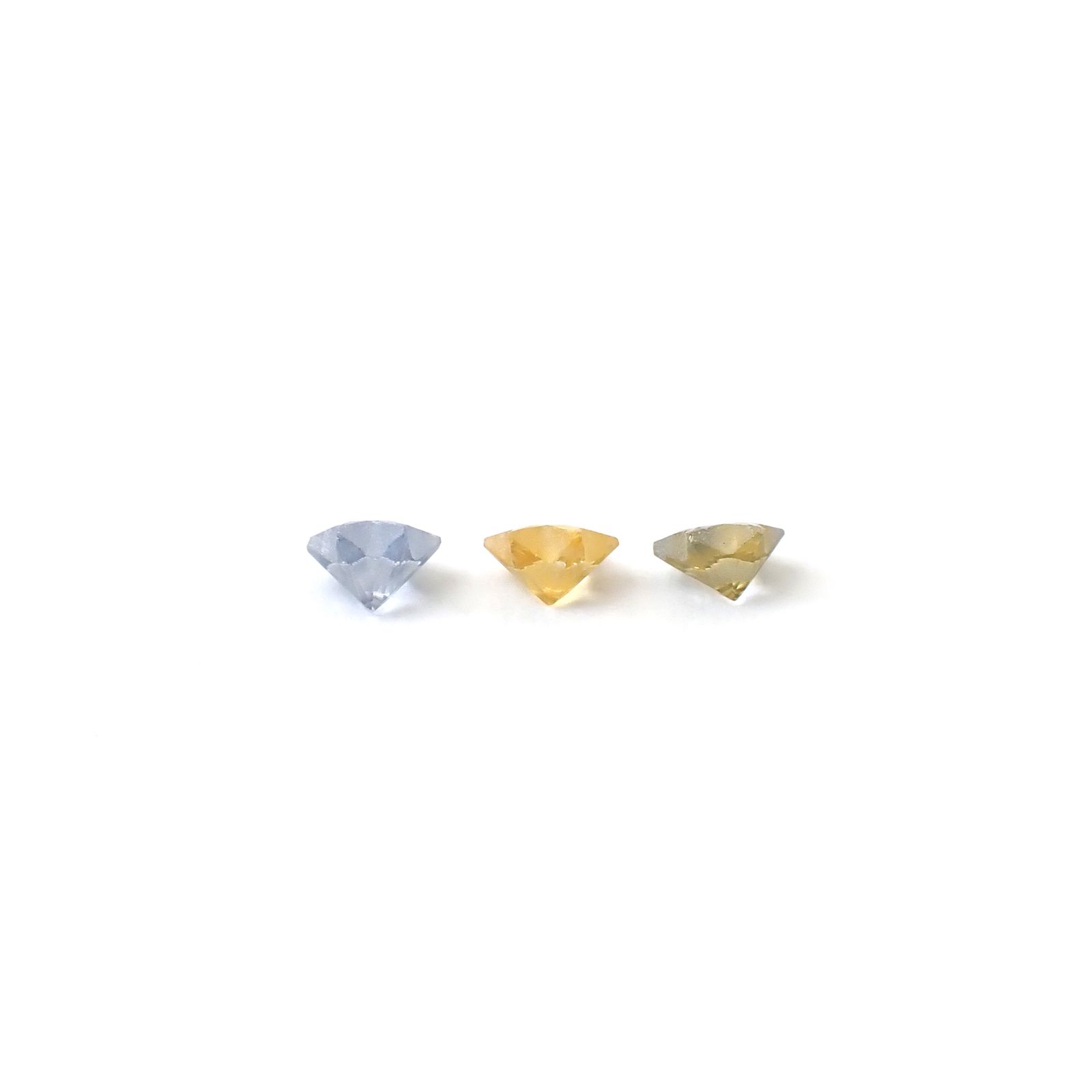 ◇カスタムカット◇サファイア カラーグラデーション3個セット スリランカ/マダガスカル産 0.29ct(3pcs合計) / 3.1x3.1mm前後 [260632329]