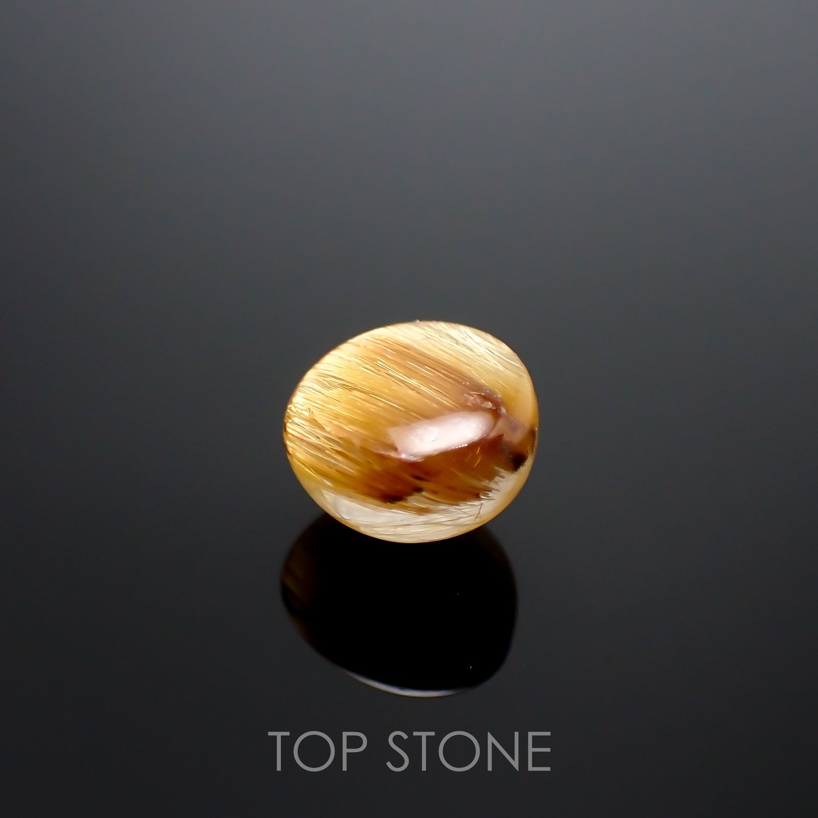 ルチルクォーツ(宝石名ルチルレイテッド・クォーツ) ブラジル産 2.31ct 識別済[210913308]7.8×7.5mm前後