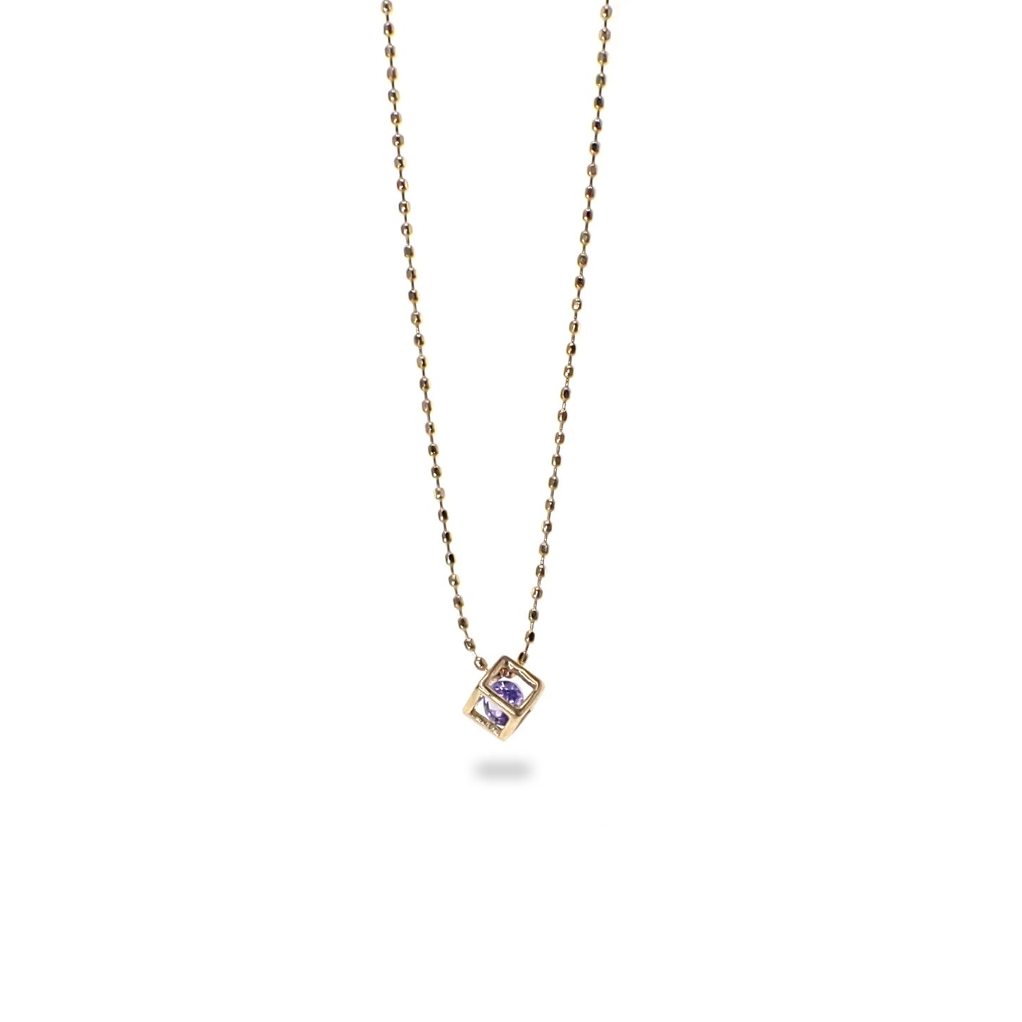 ◇K18 Reinette（レネット）◇タンザナイト | キューブボックスデザイン [チャーム/ペンダントトップ※チェーン別売り]