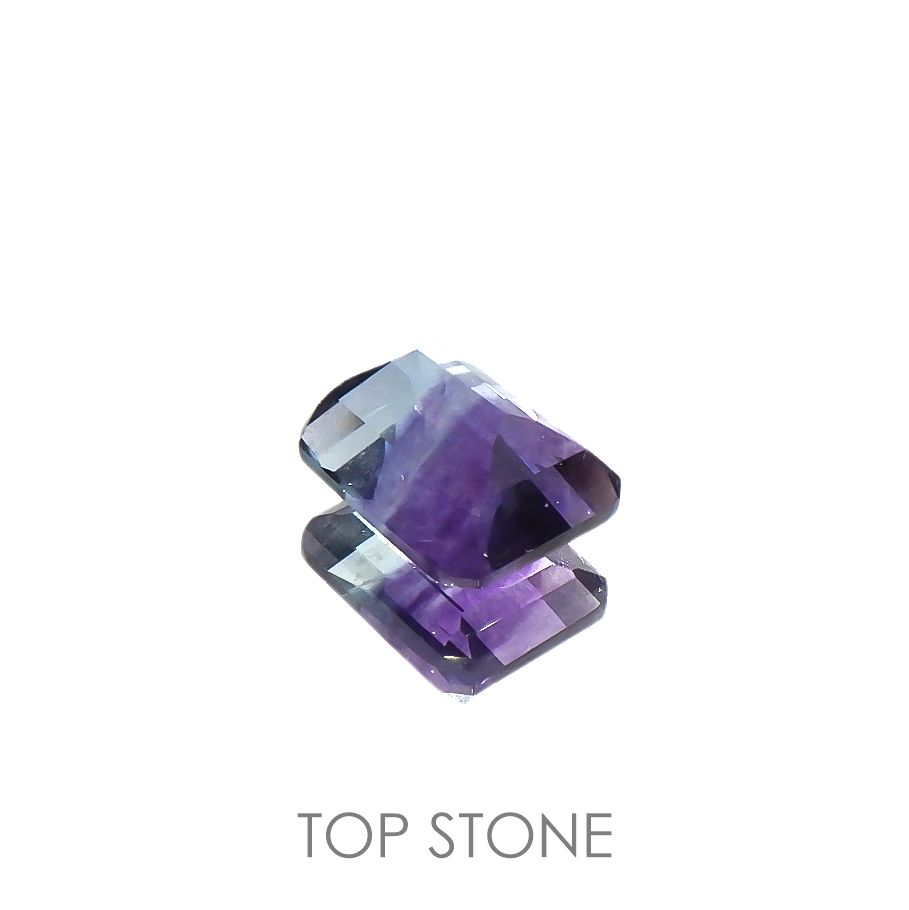 パーティカラーフローライト(宝石名フルオライト)ブラジル産 4.18ct 識別済[220115083]10.1x8.1mm前後