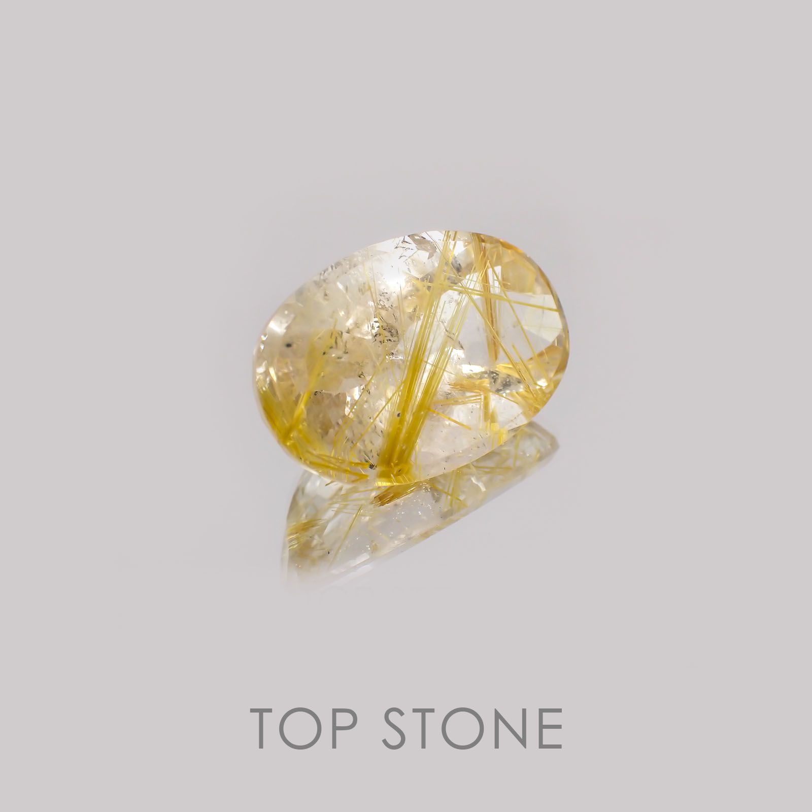 ルチルクォーツ(宝石名ルチルレイテッド・クォーツ) ブラジル産 21.71ct 識別済[21019131]23.6×15.5mm前後