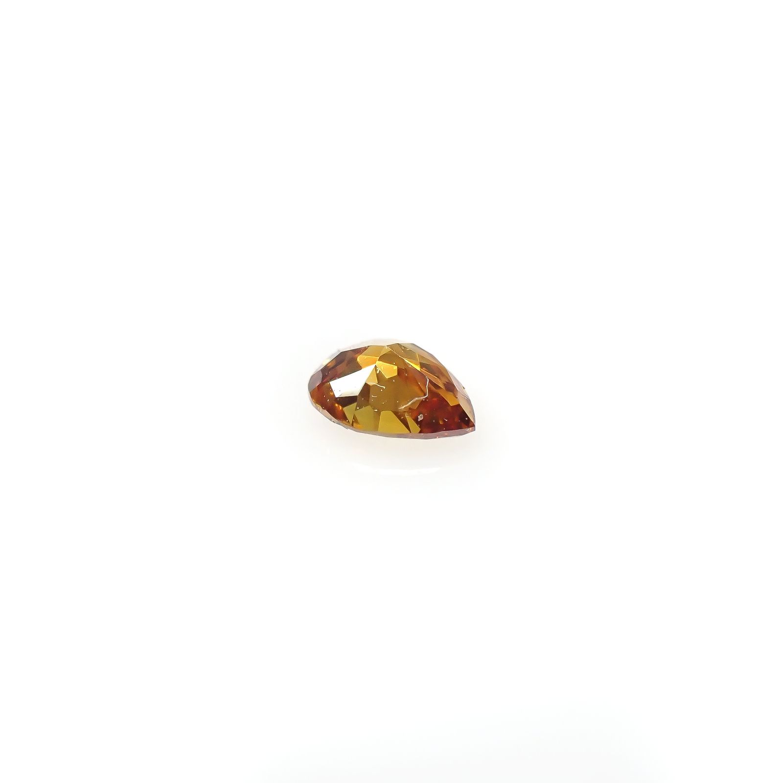 オレンジダイヤモンド(宝石名ダイアモンド SI-1/FANCY DEEP YELLOW ORANGE) 0.147ct ソ付(CGL)[240427043]4.04x2.97mm前後