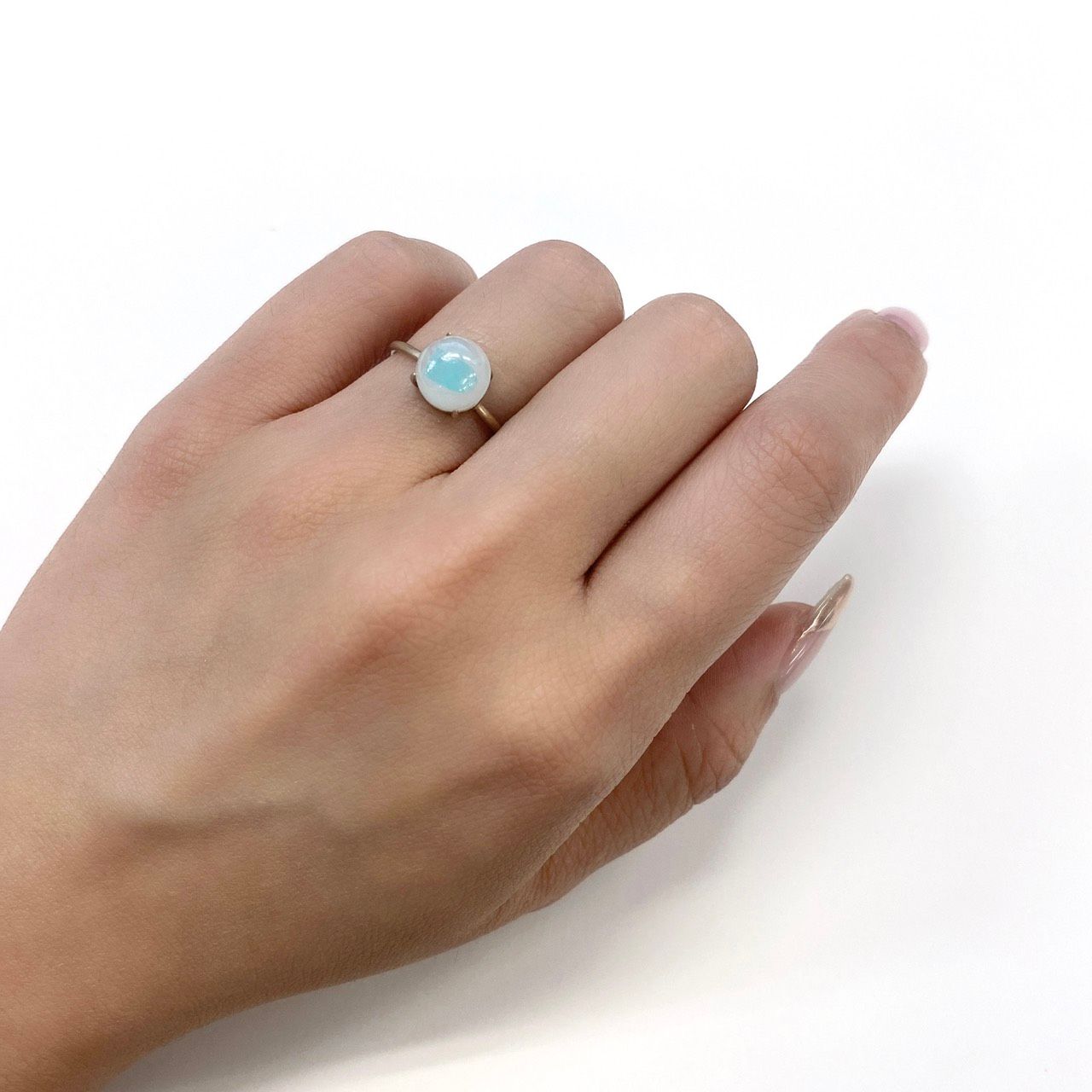 パライバトルマリンインクォーツ(宝石名トルマリンインクォーツ/別名パライバ・トルマリンインクォーツ) ブラジル産 2.582ct ソ付(宝貴協)[210611243]8.3×8.2mm前後