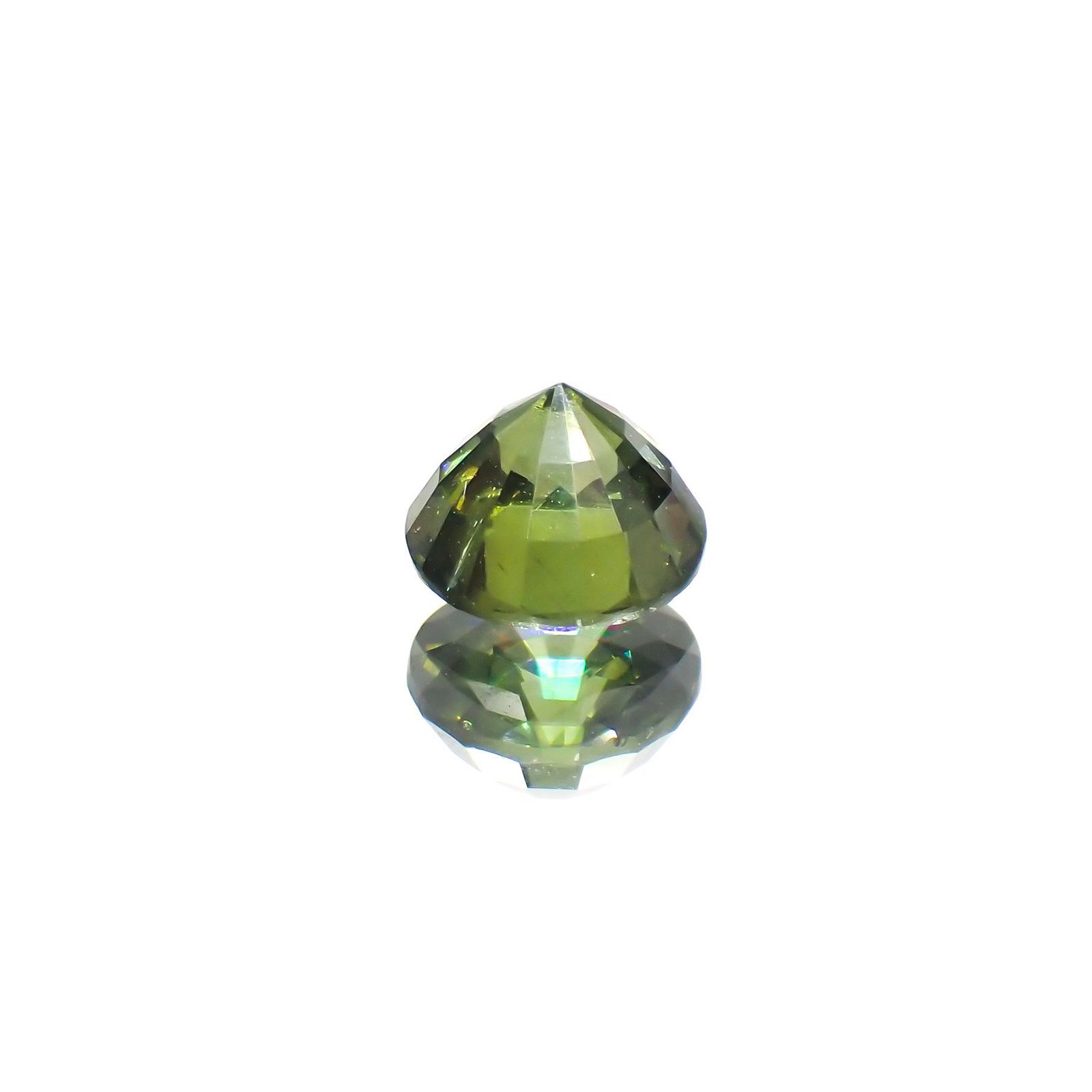 グリーンジルコン(宝石名ジルコン)スリランカ/カンボジア産 1.13ct 識別済[220114899]5.9x5.8mm前後