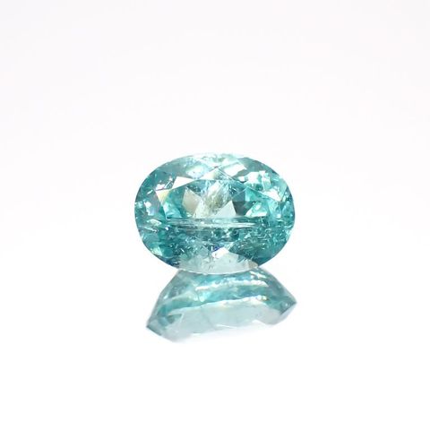 パライバトルマリン(宝石名トルマリン/別名パライバ・トルマリン)ブラジル・キントス鉱山産 0.642ct ソ付(宝貴協)[221018738]6.1x4.7mm前後