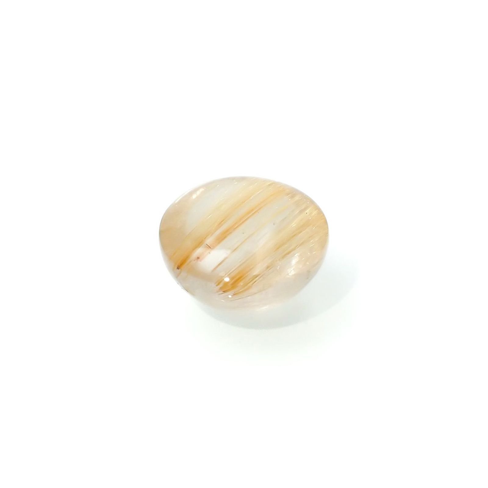 ルチルクォーツキャッツアイ ブラジル産 10.42ct / 13.1x13.1mm前後 [240125640]