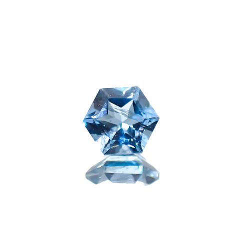 ◇ヘキサゴンカット◇サンタマリアアクアマリン ブラジル産 0.55ct [250329931]5x5mm前後