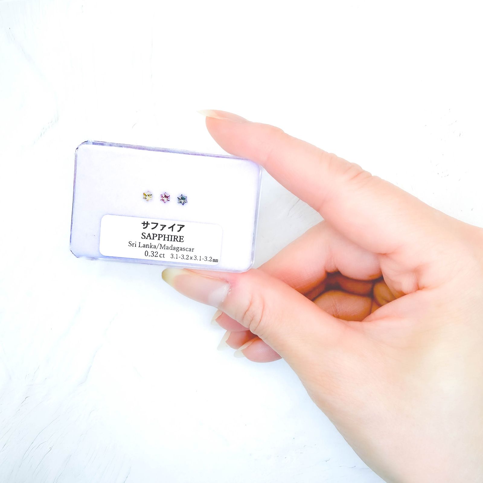 ◇カスタムカット◇サファイア カラーグラデーション3個セット スリランカ/マダガスカル産 0.32ct(3pcs合計) / 3.1-3.2x3.1-3.2mm前後 [260632325]