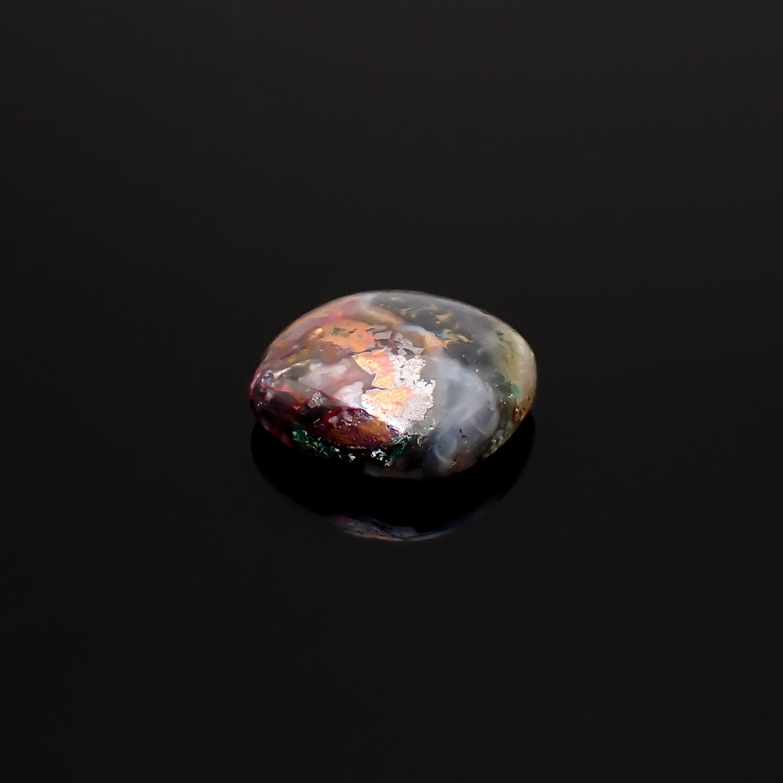 コッパークリソコラインカルセドニー インドネシア産 8.51ct / 12.7x12.5mm前後 [260932799]