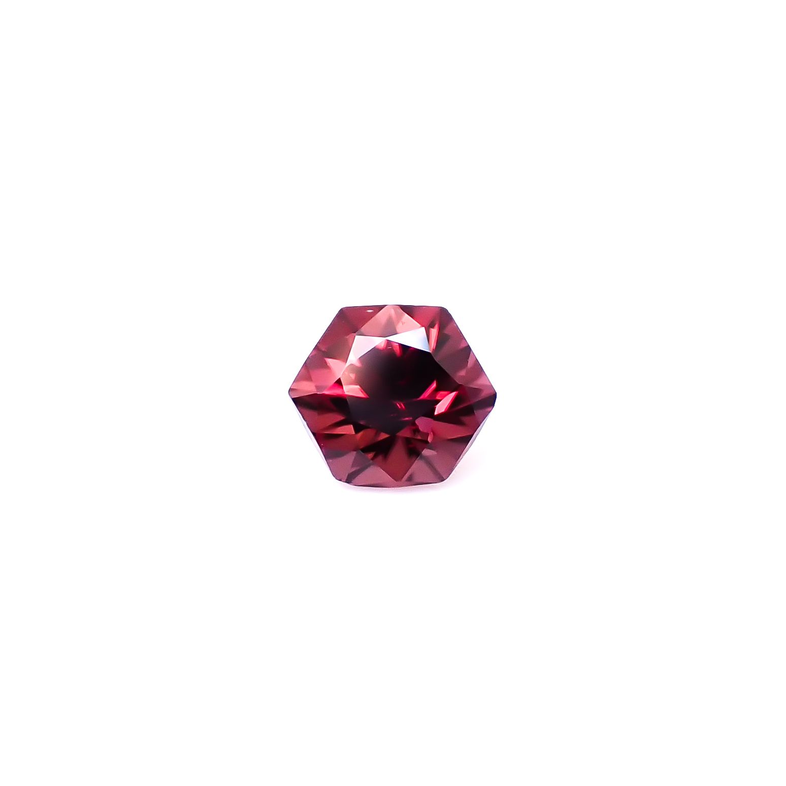 ◇ヘキサゴンカット◇レッドジルコン(宝石名ジルコン)スリランカ/カンボジア産 識別済 0.81ct / 4.9x4.9mm前後 [260732555]