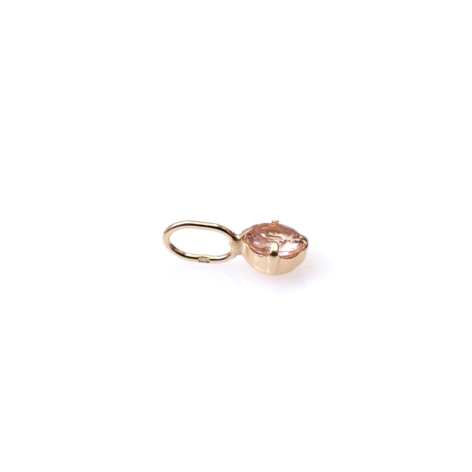 ◇K18 Petitデザイン限定品◇一粒石ジュエリー | インペリアルトパーズ 3.5mm [チャーム/ペンダントトップ※チェーン別売り]