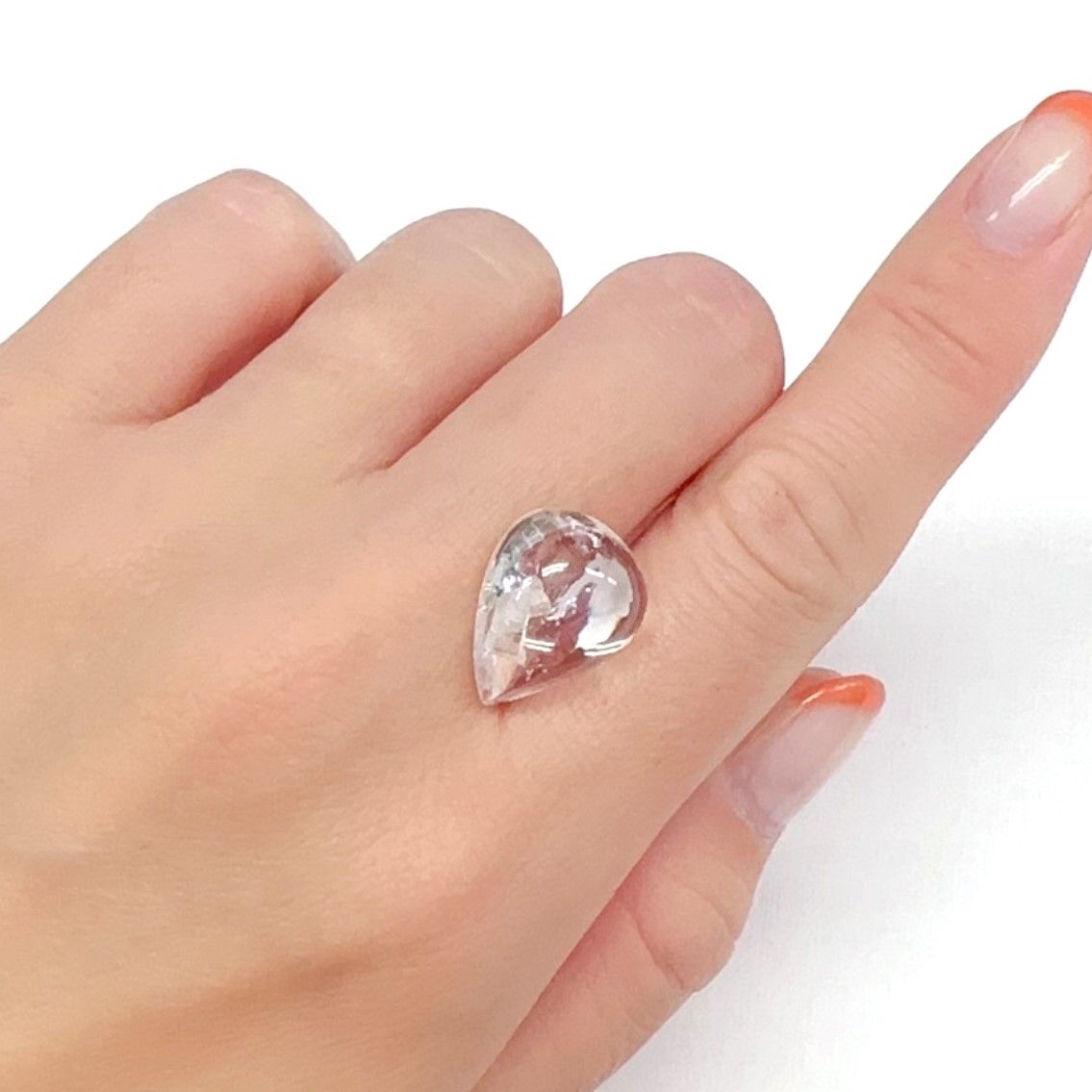 マニフェストインクォーツ ブラジル産 11.73ct[240527419]17.2x13.4mm前後