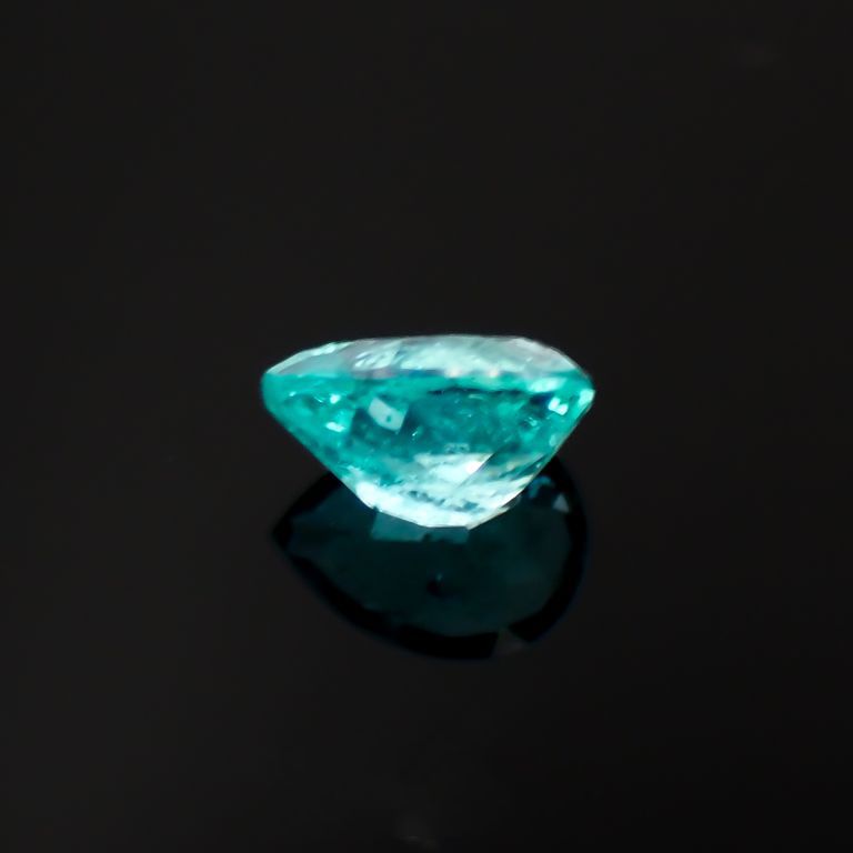パライバトルマリン(宝石名トルマリン/別名パライバ・トルマリン)ブラジル・キントス鉱山産 0.246ct ソ付(宝貴協)[221018737]4.6x3.4mm前後