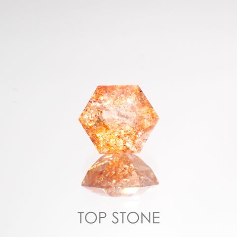 ◇ヘキサゴンカット◇イリュージョンサンストーン インド産 1.24ct[220115493]6.5x6.5mm前後